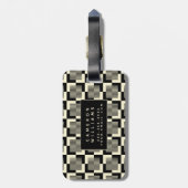 Addieren Sie Ihr Namens| Retro Schwarzes u. Gepäckanhänger (Rückseite vertikal)