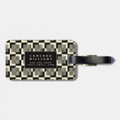 Addieren Sie Ihr Namens| Retro Schwarzes u. Gepäckanhänger (Rückseite horizontal)