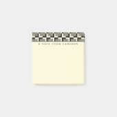 Addieren Sie Ihr Namens| Retro Schwarzes u. Post-it Klebezettel (Vorderseite)