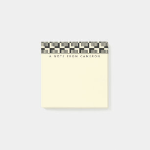 Addieren Sie Ihr Namens  Retro Schwarzes u. Post-it Klebezettel