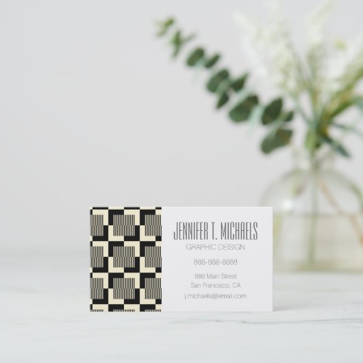 Addieren Sie Ihr Namens| Retro Schwarzes u. Visitenkarte (Stehend Vorderseite)