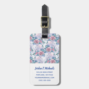 Addieren Sie Ihr Namens  rosa u. blaues Gepäckanhänger