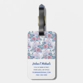 Addieren Sie Ihr Namens| rosa u. blaues Gepäckanhänger (Rückseite vertikal)