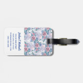 Addieren Sie Ihr Namens| rosa u. blaues Gepäckanhänger (Rückseite horizontal)