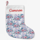 Addieren Sie Ihr Namens| rosa u. blaues Kleiner Weihnachtsstrumpf (Vorderseite)