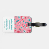 Addieren Sie Ihr Namens| rosa zahnmedizinisches Gepäckanhänger (Rückseite horizontal)