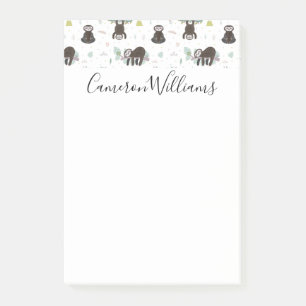 Addieren Sie Ihr Namens schläfriges süßes Post-it Klebezettel