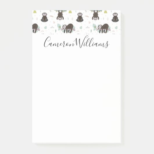 Addieren Sie Ihr Namens| schläfriges süßes Post-it Klebezettel (Vorderseite)