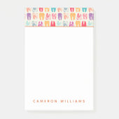 Addieren Sie Ihr Namens| Schmutz-Zahn-Muster Post-it Klebezettel (Vorderseite)