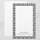 Addieren Sie Ihr Namens| schwarze Handgezeichnetes Briefpapier (Vorne/Hinten)