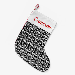 Addieren Sie Ihr Namens  schwarzes Kleiner Weihnachtsstrumpf
