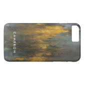 Addieren Sie Ihr Namens| Schwarzes und Gold Case-Mate iPhone Hülle (Rückseite (Horizontal))