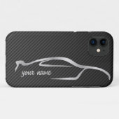 "addieren Sie Ihr Namens" Skyline-graues Case-Mate iPhone Hülle (Rückseite (Horizontal))