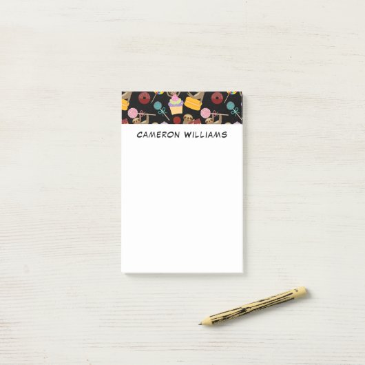 Addieren Sie Ihr Namens| Sloth-süßes Post-it Klebezettel (Auf Schreibtisch)