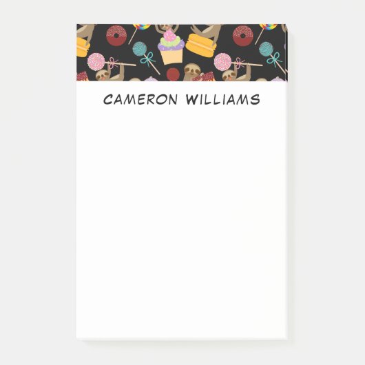 Addieren Sie Ihr Namens| Sloth-süßes Post-it Klebezettel (Vorderseite)