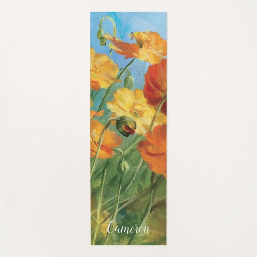 Addieren Sie Ihr Namens| Sommer-Blumenfeld Yogamatte (Vorderseite)