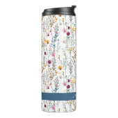 Addieren Sie Ihr Namens| Sommer-Wildblume-Muster Thermosbecher (Nach links gedreht)