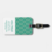 Addieren Sie Ihr Namens| stilisiertes grünes Gepäckanhänger (Vorderseite horizontal)