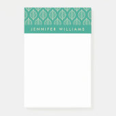 Addieren Sie Ihr Namens| stilisiertes grünes Post-it Klebezettel (Vorderseite)