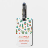 Addieren Sie Ihr Namens| Succulents-Muster Gepäckanhänger (Rückseite vertikal)