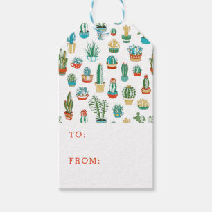 Addieren Sie Ihr Namens Succulents-Muster Geschenkanhänger