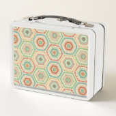 Addieren Sie Ihr Namens| Südwesthexagon-Muster Metall Brotdose (Rückseite)