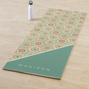 Addieren Sie Ihr Namens  Südwesthexagon-Muster Yogamatte