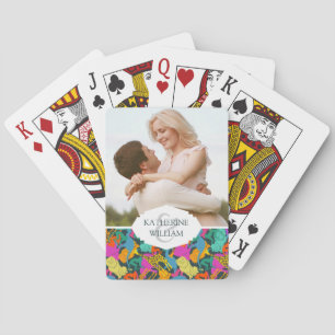 Addieren Sie Ihr Namens  Tier-Silhouette-Muster Spielkarten