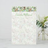 Addieren Sie Ihr Namens| tropisches Briefpapier (Stehend Vorderseite)