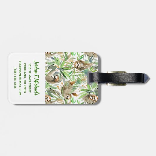 Addieren Sie Ihr Namens| tropisches Gepäckanhänger (Rückseite horizontal)