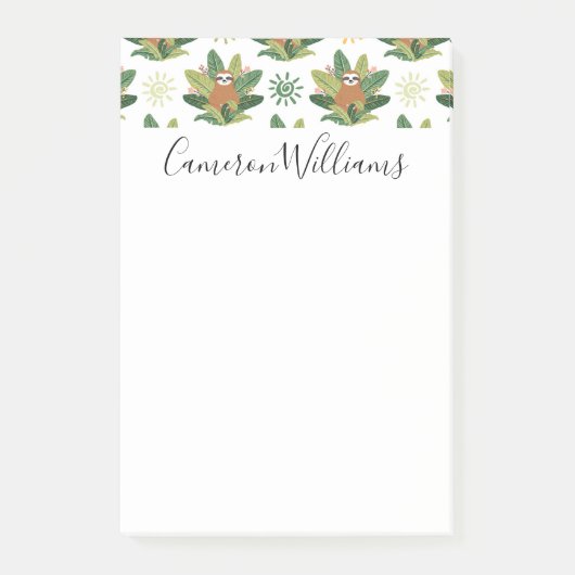 Addieren Sie Ihr Namens| tropisches Post-it Klebezettel (Vorderseite)