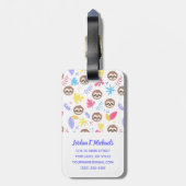 Addieren Sie Ihr Namens| tropisches Sloth-u. Gepäckanhänger (Rückseite vertikal)