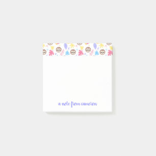 Addieren Sie Ihr Namens  tropisches Sloth-u. Post-it Klebezettel