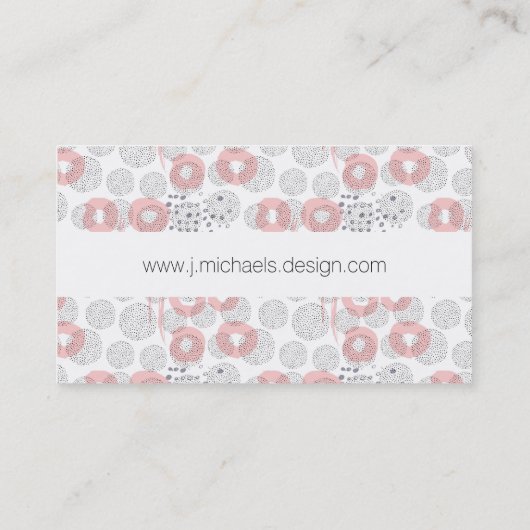 Addieren Sie Ihr Namens| Tupfen-Kreis-Muster Visitenkarte (Rückseite)