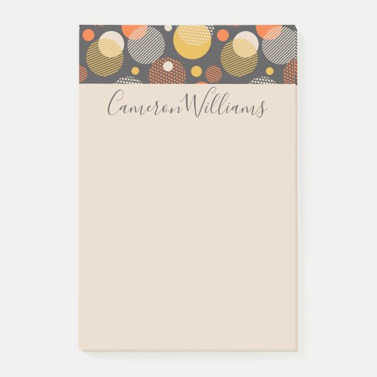 Addieren Sie Ihr Namens| Tupfen-Streifen-Muster Post-it Klebezettel (Vorderseite)