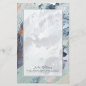 Addieren Sie Ihr Namens| vielstimmiges Meer - Blau Briefpapier (Vorderseite)