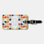 Addieren Sie Ihr Namens| Vintages geometrisches Gepäckanhänger (Vorderseite horizontal)