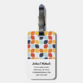 Addieren Sie Ihr Namens| Vintages geometrisches Gepäckanhänger (Rückseite vertikal)