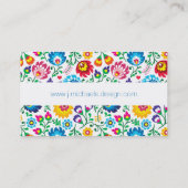 Addieren Sie Ihr Namens| Volkskunst-Blumen-Muster Visitenkarte (Rückseite)