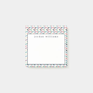 Addieren Sie Ihr Namens  Volkskunst-geometrisches Post-it Klebezettel