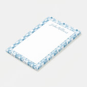 Addieren Sie Ihr Namens| weiches blaues Aquarell Post-it Klebezettel (angewinkelt)