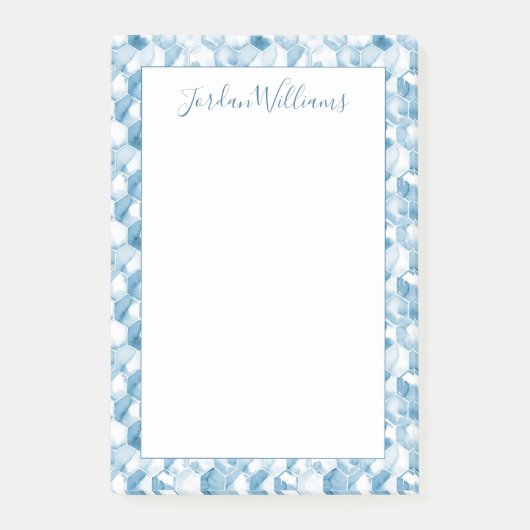 Addieren Sie Ihr Namens| weiches blaues Aquarell Post-it Klebezettel (Vorderseite)