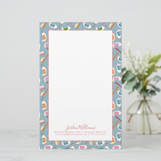 Addieren Sie Ihr Namens| Zahnbürste-u. Briefpapier (Stehend Vorderseite)