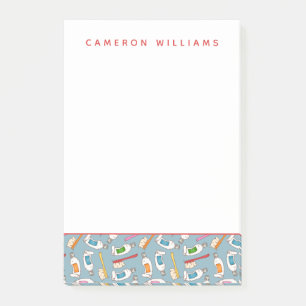 Addieren Sie Ihr Namens  Zahnbürste-u. Post-it Klebezettel