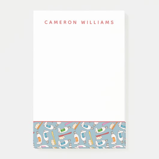 Addieren Sie Ihr Namens| Zahnbürste-u. Post-it Klebezettel (Vorderseite)