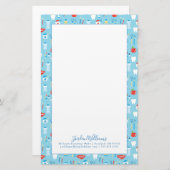 Addieren Sie Ihr Namens| zahnmedizinisches blaues Briefpapier (Vorne/Hinten)