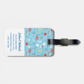 Addieren Sie Ihr Namens| zahnmedizinisches blaues Gepäckanhänger (Rückseite horizontal)