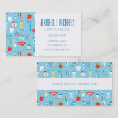 Addieren Sie Ihr Namens| zahnmedizinisches blaues Visitenkarte (Vorne/Hinten)