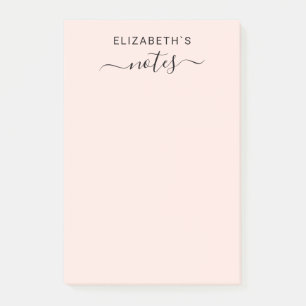 Addieren Sie Ihr Namenseinfaches erröten Rosa Post-it Klebezettel