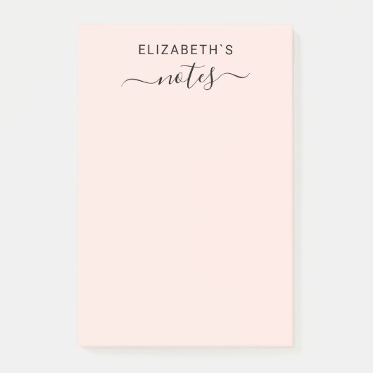 Addieren Sie Ihr Namenseinfaches erröten Rosa Post-it Klebezettel (Vorderseite)